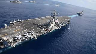 USS RONALD REAGAN  Aircraft Carrier with flypast (2020)