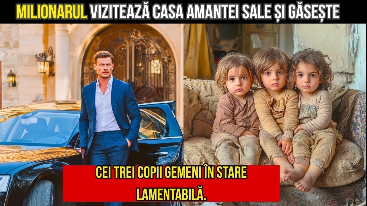 Milionarul vizitează casa amantei sale și găsește cei trei copii gemeni în stare lamentabilă...