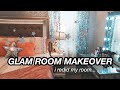 ULTIMATE EXTREME GLAM ROOM TRANSFORMATION/MAKEOVER + Glitter Wall *its insane*