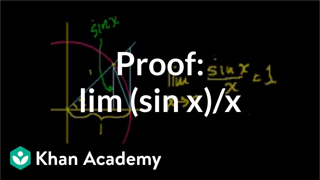 Proof: lim (sin x)/x | Limits | Differential Calculus | Khan Academy