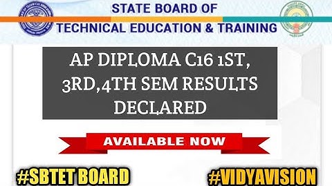 AP DIPLOMA C16 1ST, 3RD,4TH SEM  RESULTS DECLARED|| #APSBTETRESULTS #VIDYAVISION