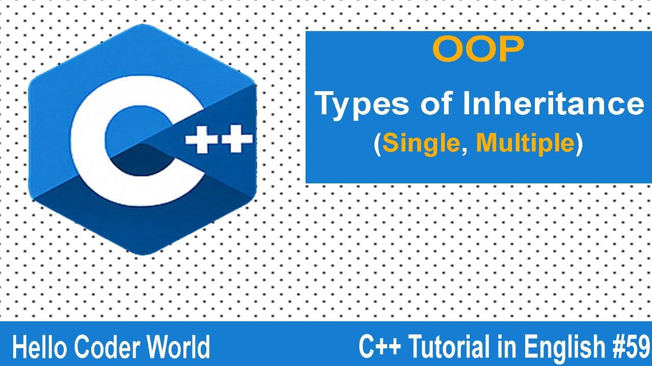 Types of Inheritance Single, Multiple #59 C++ Tutorial in English