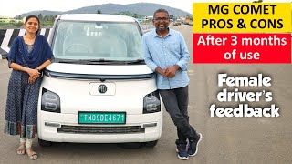 MG Comet Pros and Cons  After 3 months use | Female Driver's Feedback | Range? | Comfort? | Birla