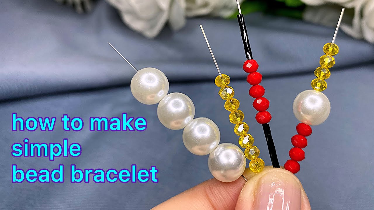 how to make a simple bead bracelet - YouTube