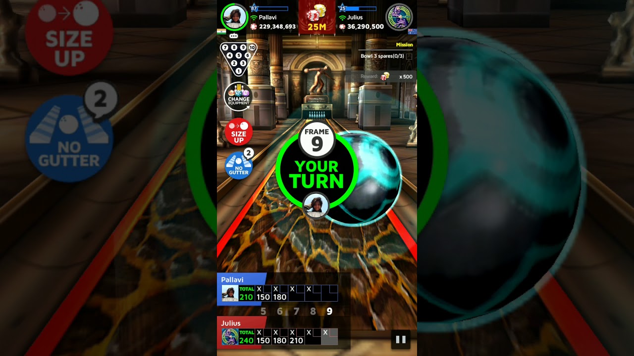 Bot playing Bowling King. Bowling king is Hacked.