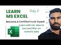 Day 2 How to Sort and Filter Data in Excel on numeric data | Beginner Tutorial