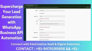 Edu Creative Digication (OPC) Pvt Ltd  SaaS | Lead Generation with WhatsApp Business API Automation screenshot 3