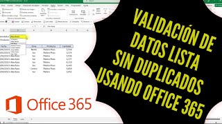 ✅Validación de Datos Lista - OFFICE 365 - Sin Duplicados