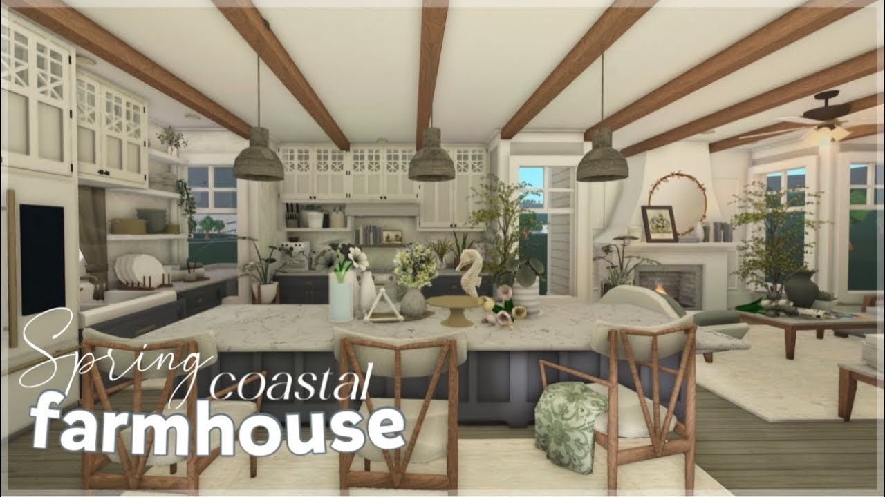 Bloxburg | Coastal Two-Story Spring Family Farmhouse | Roblox | House ...