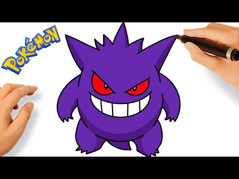 HOW TO DRAW GENGAR EASY STEP BY STEP  DRAWING POKMONS