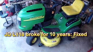 John Deere L118 broke for 10 years: fixed. L118 carburetor cleaning