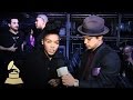 Bruno Mars Interviews Janelle Rehearsal Backstage at GRAMMY Rehearsals | GRAMMYs