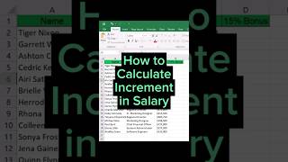 ms excel:how to calculate increment in salary #salaryincrease #exceltips