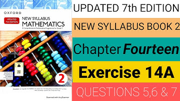 #Oxford Maths Updated 7th Edition #New Syllabus Mathematics Book2 #exercise 14A #questions 5,6 and 7