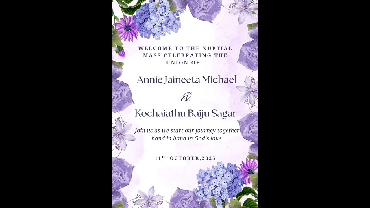 RECEPTION 7.30PM | Annie Jaineeta Michael & Kochaiathu Baiju Sagar | 11-10-25