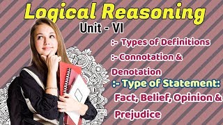 Types of Definition, Types of Statements, Connotation and Denotation || Logical Reasoning UGC NETJRF
