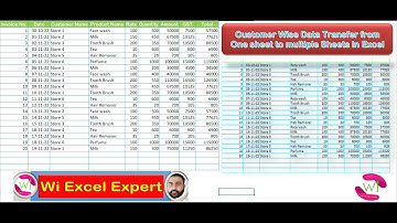 Customer Wise Data Transfer from One sheet to multiple Sheets in Excel