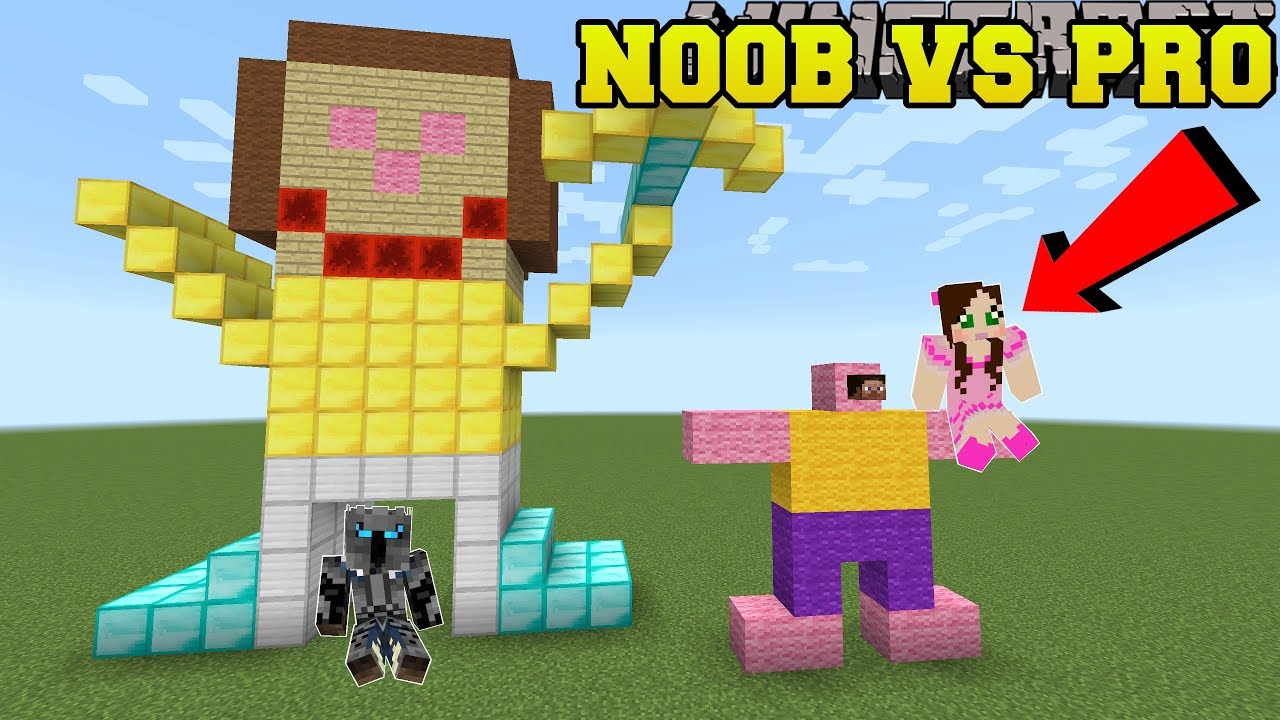 Minecraft Noob Vs Pro Build Battle Pro Mode Mini Game Youtube - pat and jen popularmmos roblox going from noob to pro in