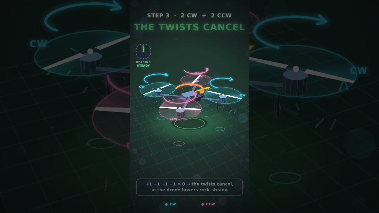 Why do drones spin 2 props backwards? #shorts