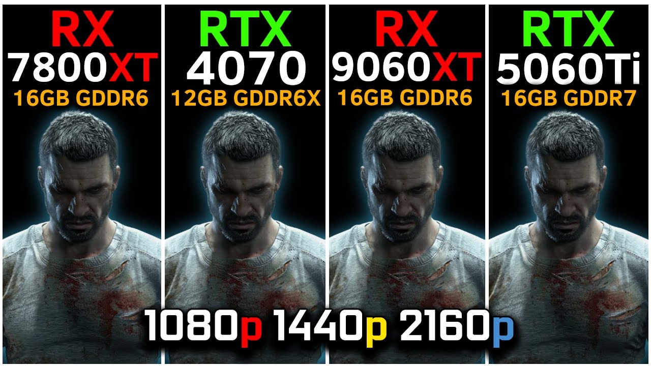 RTX 5060 Ti vs RX 9060 XT vs RTX 4070 vs RX 7800 XT | RT + DLSS 4