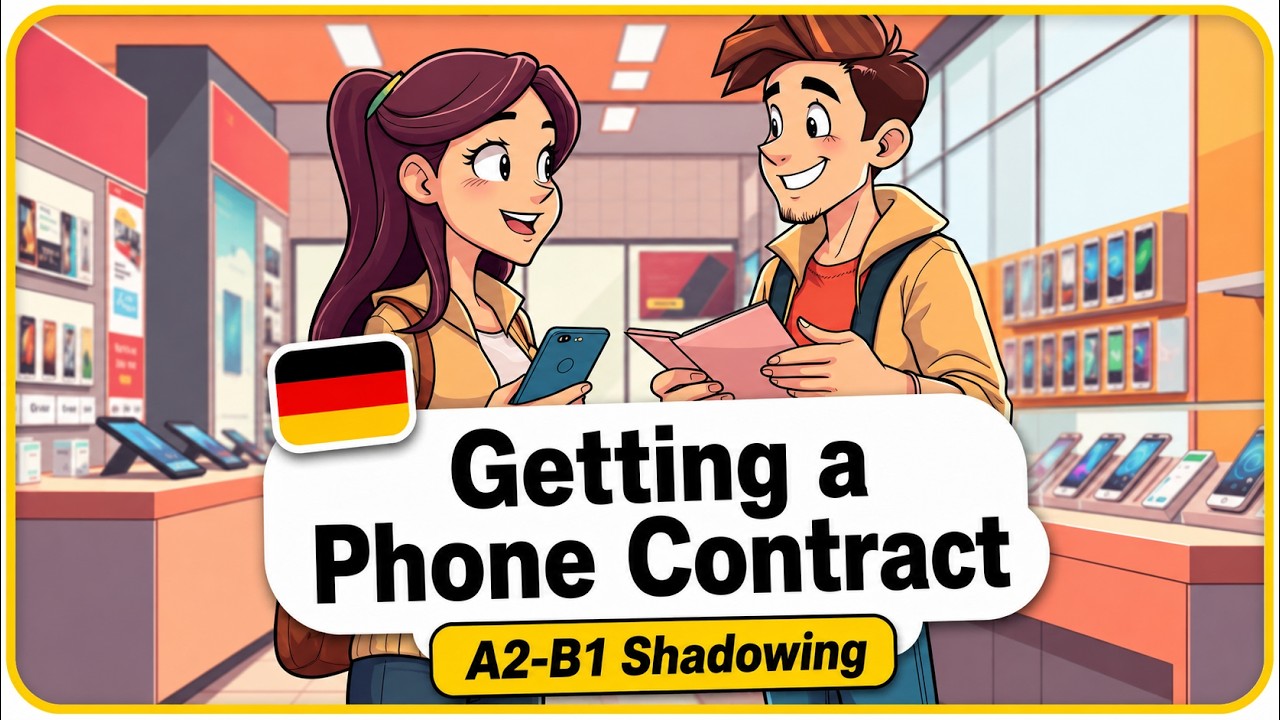 A2–B1 German Shadowing Practice #13 – Getting a Phone Contract ...