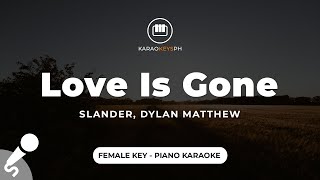 Love Is Gone - SLANDER, Dylan Matthew (Female Key - Piano Karaoke)