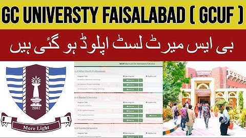 GCUF Merit Lists 2022 For BS 1st & 5th Semester Has Been Uploaded || #gcuf #gcu #meritlist2022