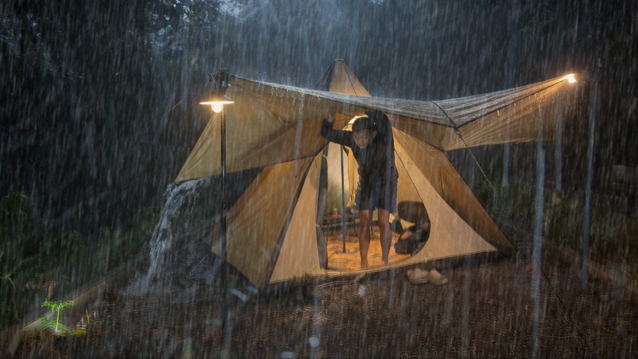 POURING RAIN‼️ Relaxing Camping in HEAVY RAIN ALL DAYS