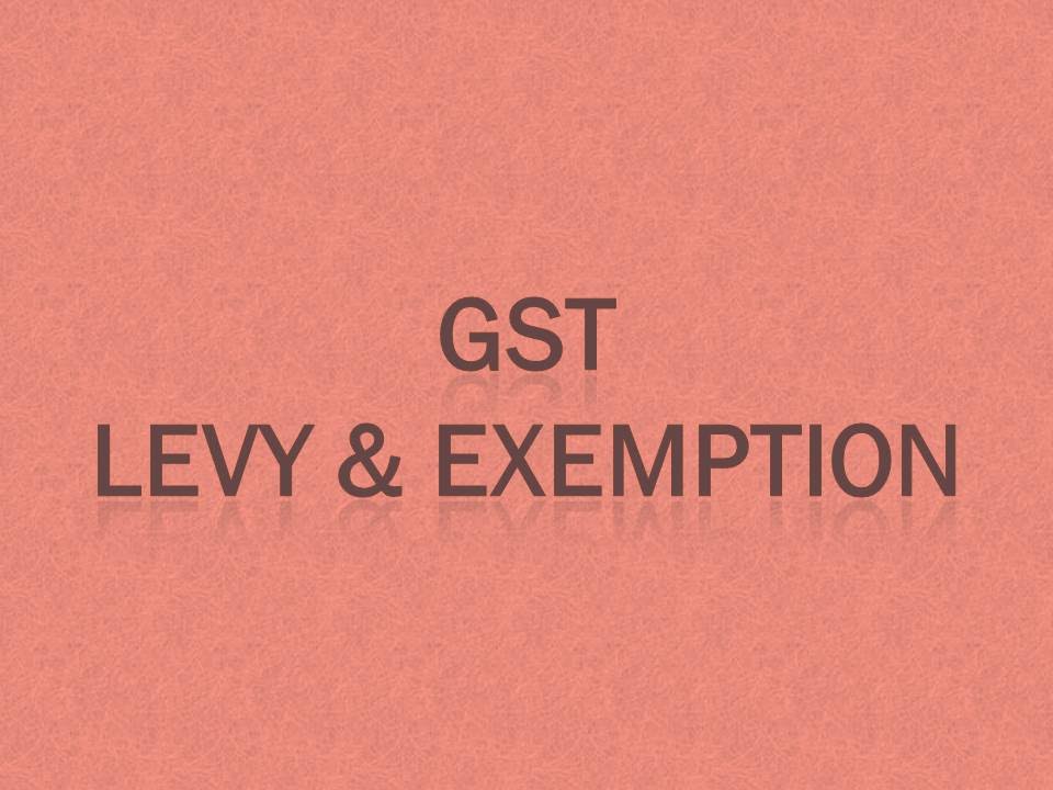 GST Levy and Exemption YouTube