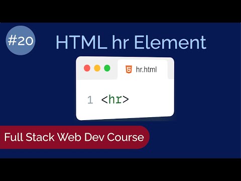 HTML for Beginners | HTML hr Element | Web Development Tutorials #20