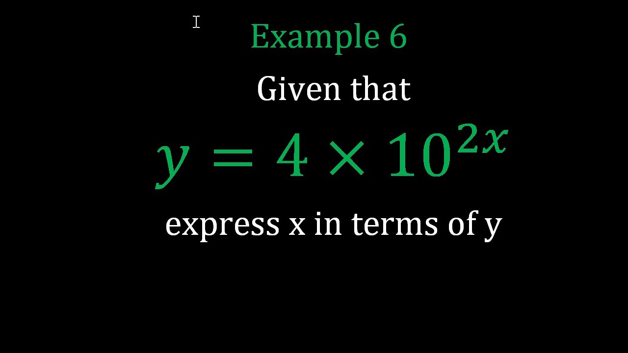 Logarithmic Equations: Example 6 - YouTube