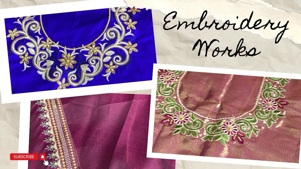 Computerized Blouse Embroidery Works || WhatsApp 9295504969 || Sri ...