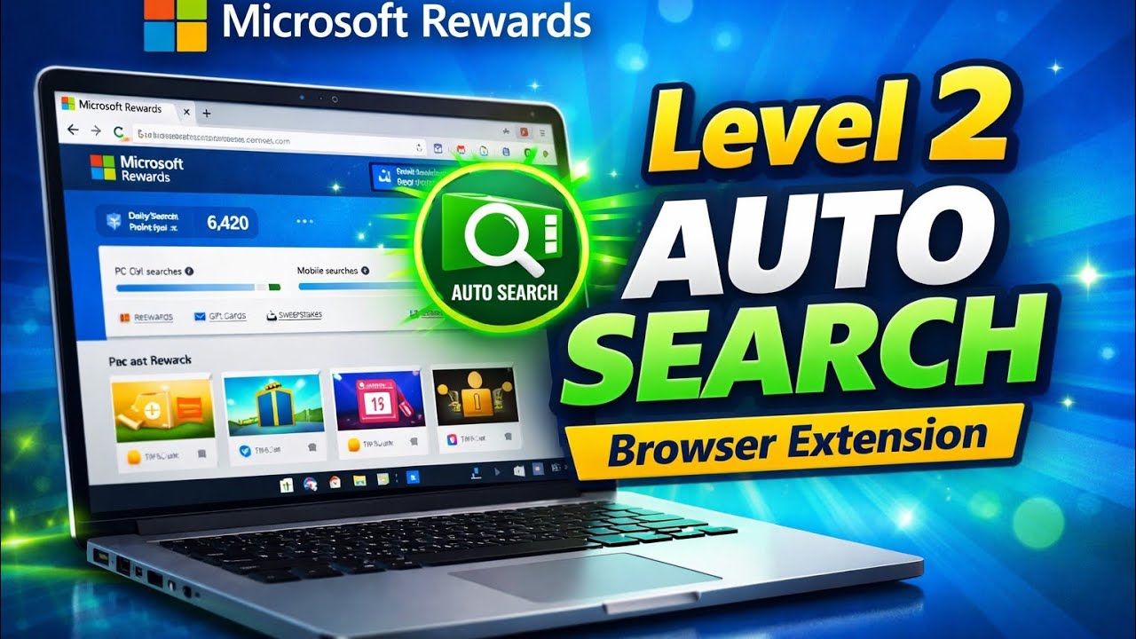 Microsoft Rewards Level 2 Auto Search | Browser Extension Full Guide