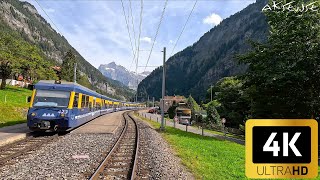 Cab Ride  Interlaken to Grindelwald Switzerland | Train Driver view | 4k 60p uhd video