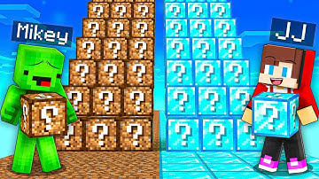 JJ and Mikey: POOR vs RICH Lucky Block Battle in Minecraft - Maizen JJ Mikey Challenge!
