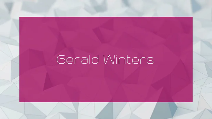 Gerald Winters - appearance