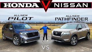 RIVALS REBORN!  2023 Honda Pilot vs. 2023 Nissan Pathfinder: Comparison