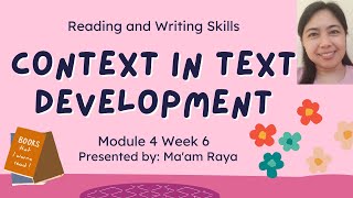 INTERTEXT AND HYPERTEXT|CONTEXT IN TEXT DEVELOPMENT|READING AND WRITING SKILLS "BISAYA VERSION"