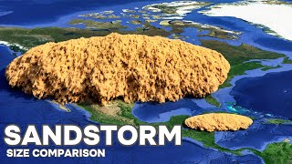 Dust Storm Size Comparison , The Largest Dust Storm of All Time