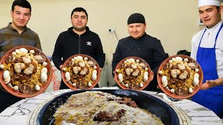 MUTTON RECIPES |  Pakistan Special Golden Pulao Recipe Cooking in Uzbekistan Village