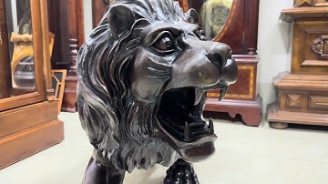 Tượng Đồng Châu Âu Cặp Sư Tử - Tượng Trưng Bày Phong Thuỷ.