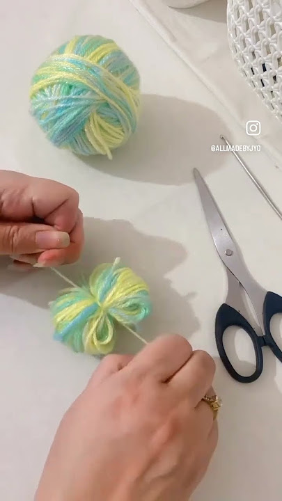 How to make a Pom Pom for cap/ hat/beanie at home #crochet #crochettutorial #craft #creativity