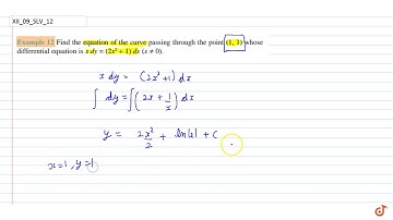 Find the equation of the curve passing through the point (1, 1) whose differential equation is `...