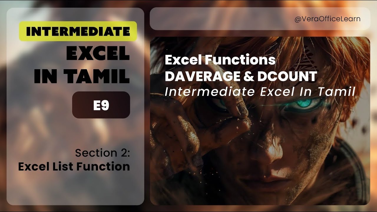 E9: Excel Functions DAVERAGE & DCOUNT | Excel In Tamil - YouTube