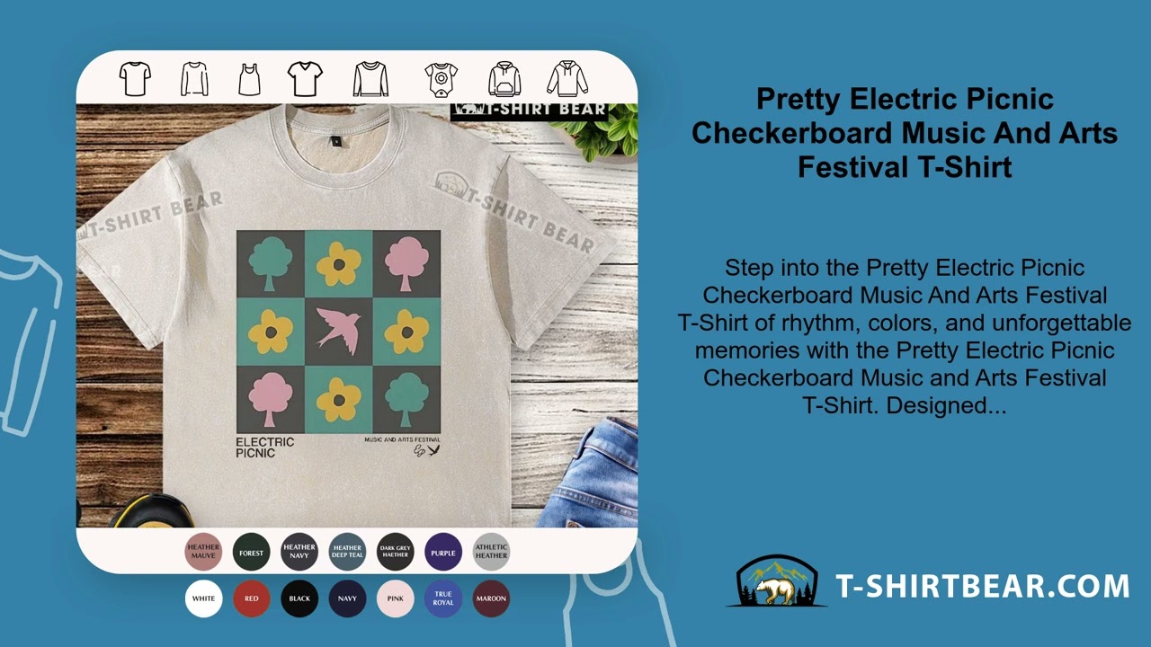 Pretty Electric Picnic Checkerboard Music And Arts Festival T-Shirt