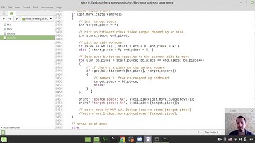 Bitboard CHESS ENGINE in C: writing SCORE MOVE function