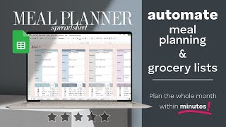 Weekly Meal Planner Spreadsheet Template • with Automated Shopping List! (plan meals within minutes) screenshot 3