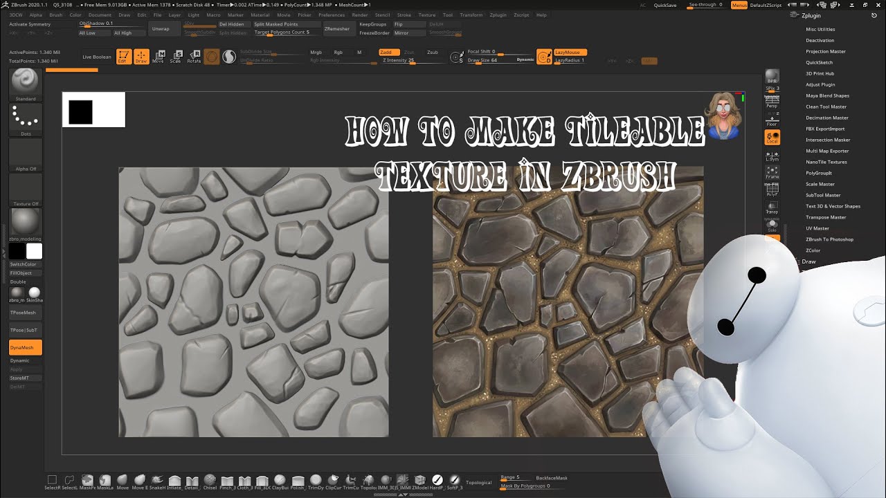 zbrush texture projection