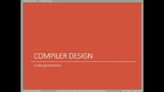 COMP442/6421 - Compiler Design - week 11 -- Code Generation Part II