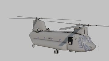 CH-47A US Army Transport Helicopter 3D Model Turntable #3dmodeling #3dart #3dgamedevelopment
